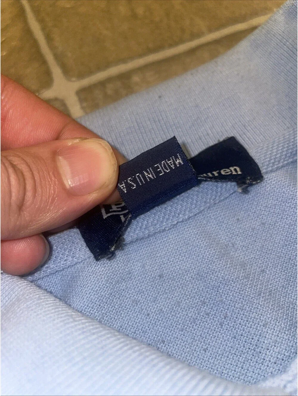 Rare Vintage Polo Ralph Lauren XL – Light Blue on Blue Pony Logo 100% Cotton